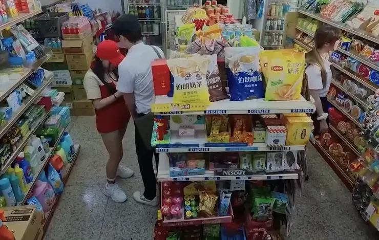 Sexually promiscuous convenience store worker having sex with female clerk