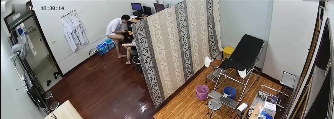 Hacking clinic camera of a doctor after hours