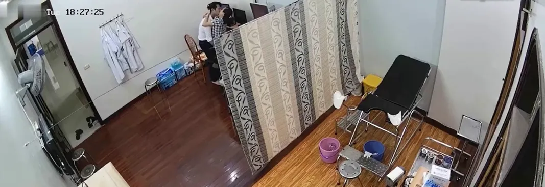 Hacking clinic camera of a doctor after hours