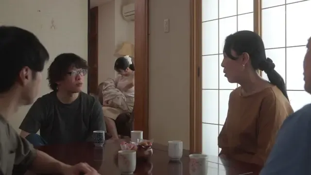 The sister breastfeeds her little child and then lets her brother fuck her