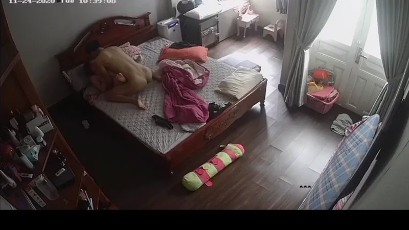 Hacked camera of a couple making love