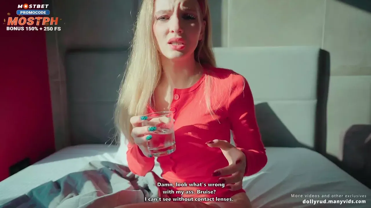 Stepsister Woke Up after a Party with an Anal Plug in Her Ass /