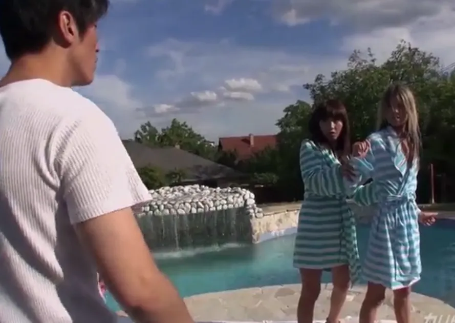 -721 Time Stop Lust Marica and Ginas pool session frozen and invaded