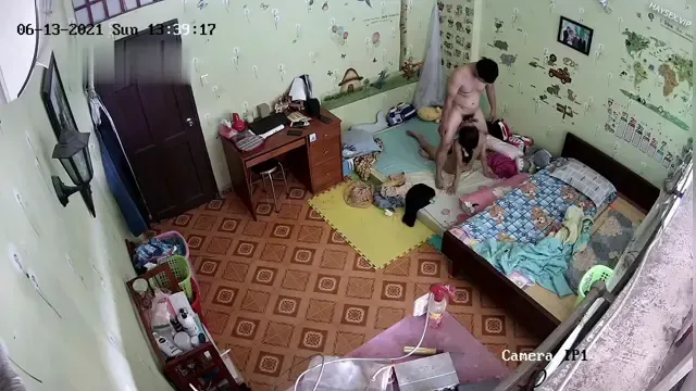 Hacking the camera to see the scene of running around the room with the girlfriend