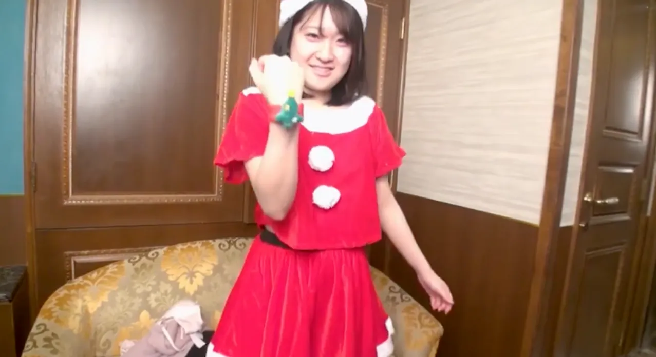 Cute Santa costume girls intense oral play