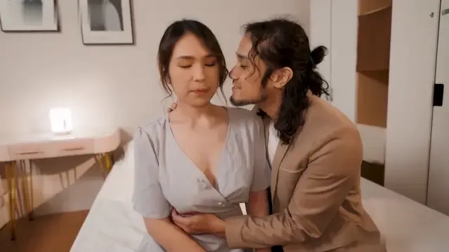 The slutty wife has sex with a friend while the husband watches