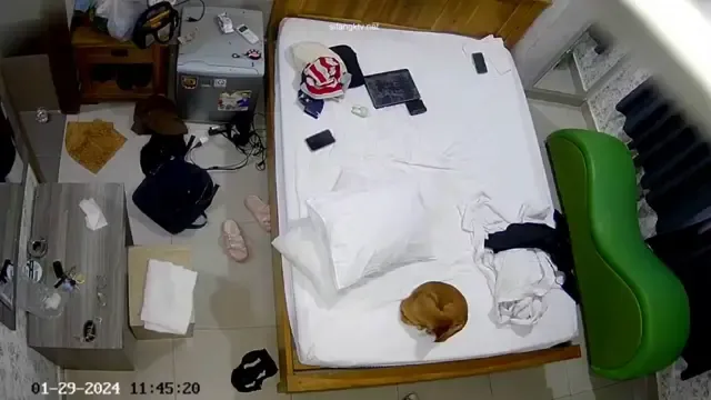 Motel set up for hidden camera on a couple of students