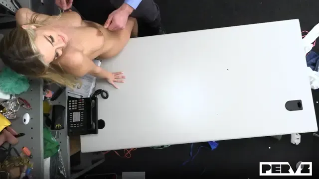 Suspecting a teen girl of stealing the security guard makes her strip for a check
