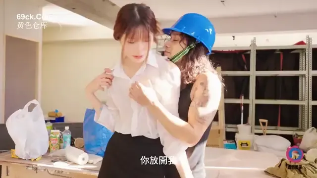 The beautiful secretary is raped by the worker