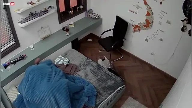 Hacked the camera in the young couples bedroom having very strong sex