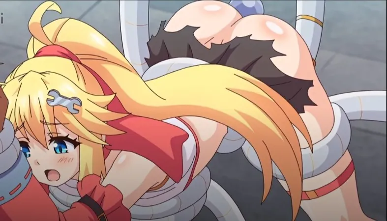 Dramatic H-anime experience with mechanical tentacles